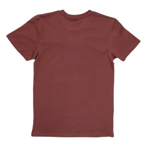 Back of tee is solid brown.