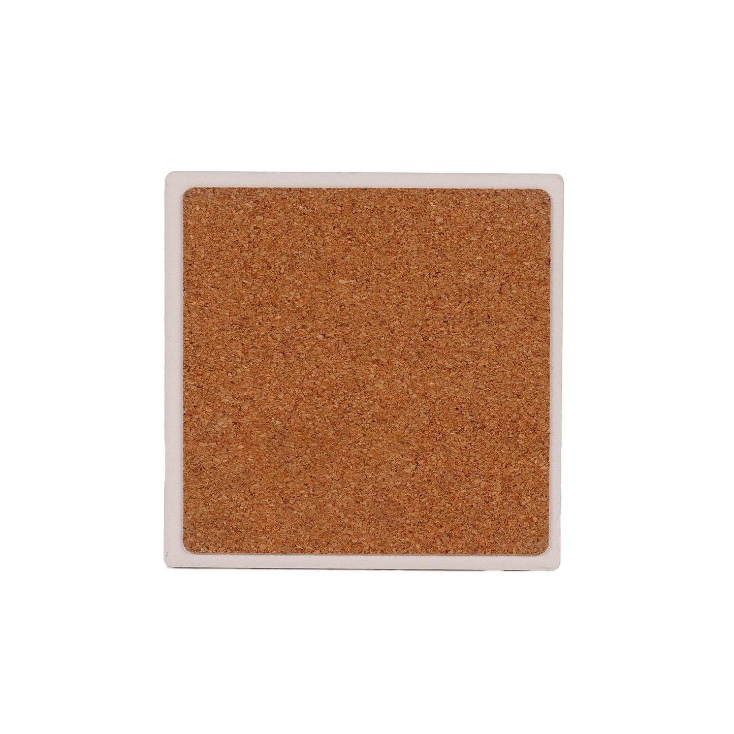 Cork backing side of Navy Shield Ceramic Coaster