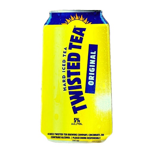Sticker that looks like a twisted tea original hard iced tea can