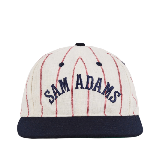 Baseball cap with 'Sam Adams' branding on a white background