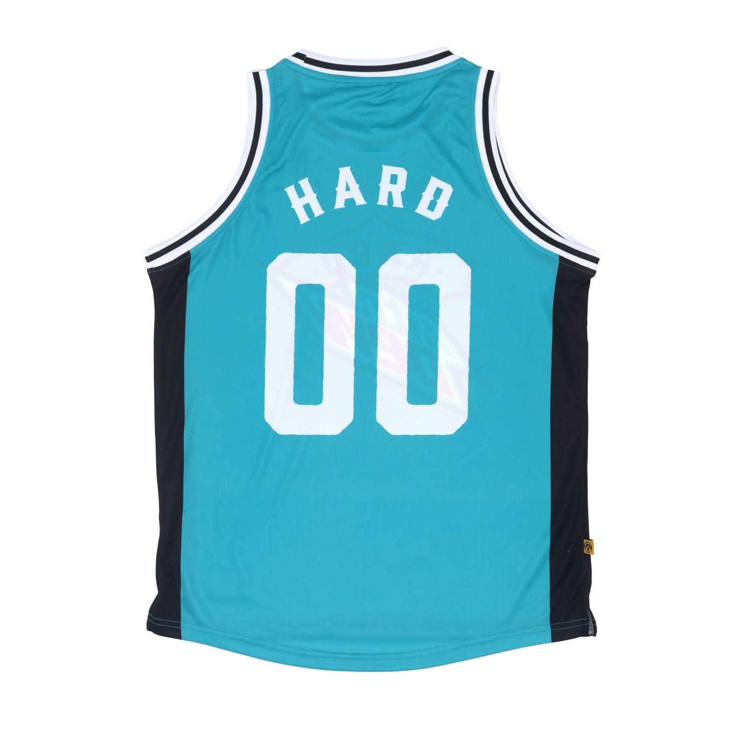 Back view of jersey, numbers are 00 and name on jersey is "Hard"