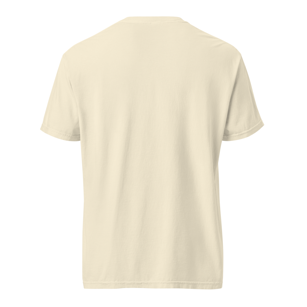 Back view of cream Samuel Adams T‑shirt with plain, solid color and no graphics or text.