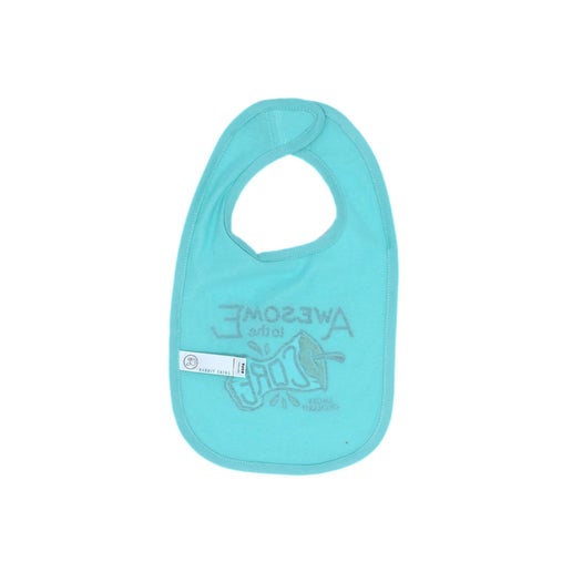 Back of bib is solid blue. 