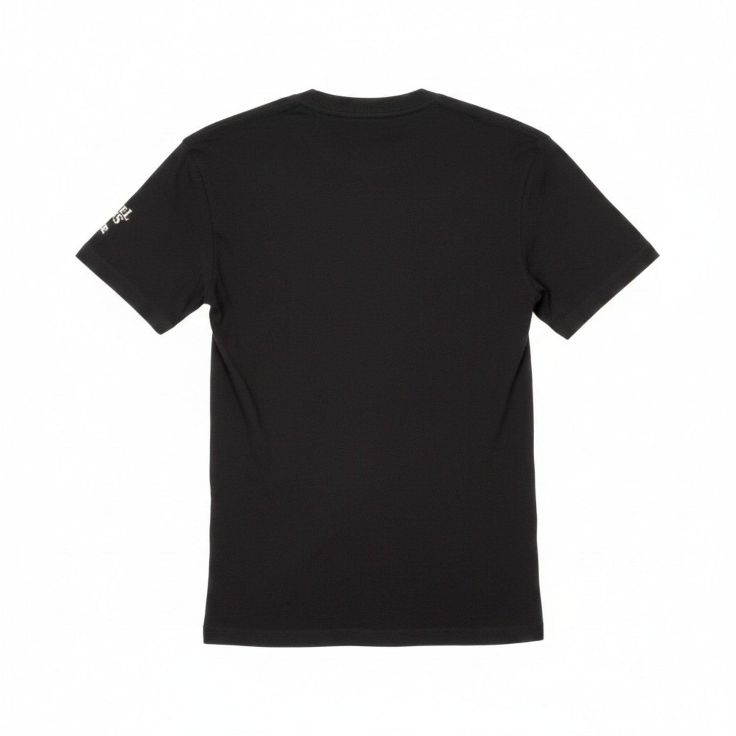 Samuel Adams Derrick White black graphic tee back view featuring plain design