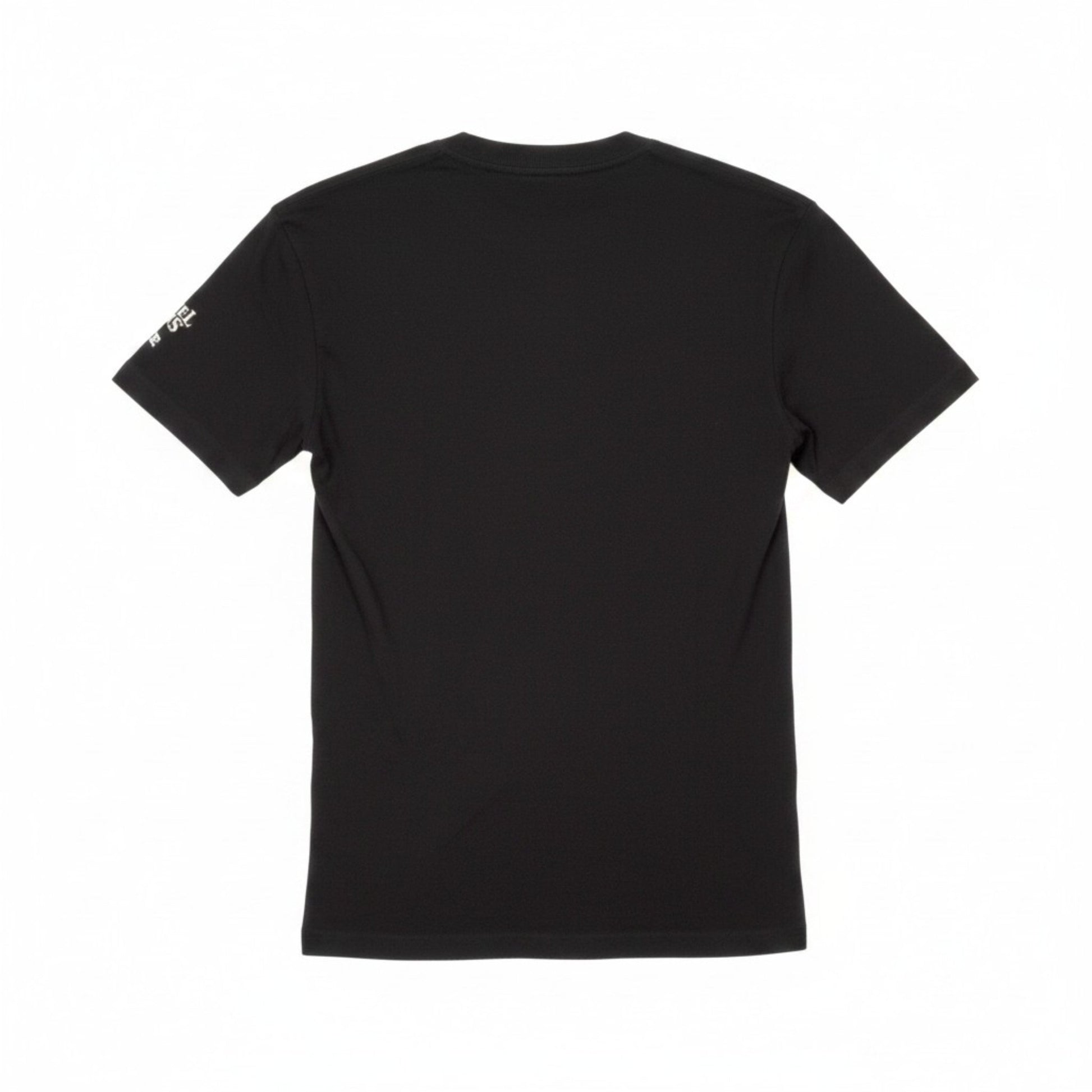 Samuel Adams Derrick White black graphic tee back view featuring plain design