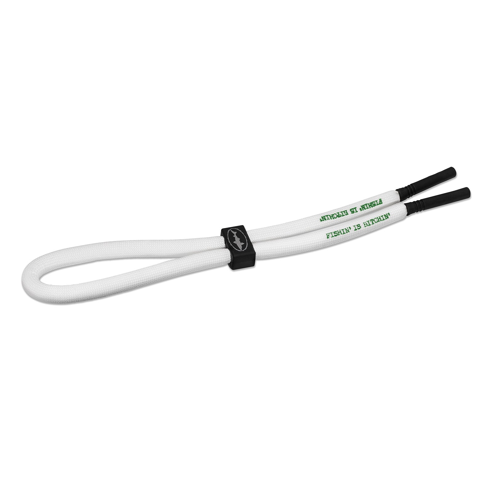White strap stick with black ends on a white background