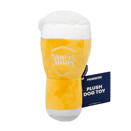 Soft Pint dog toy with Samuel Adams Logo