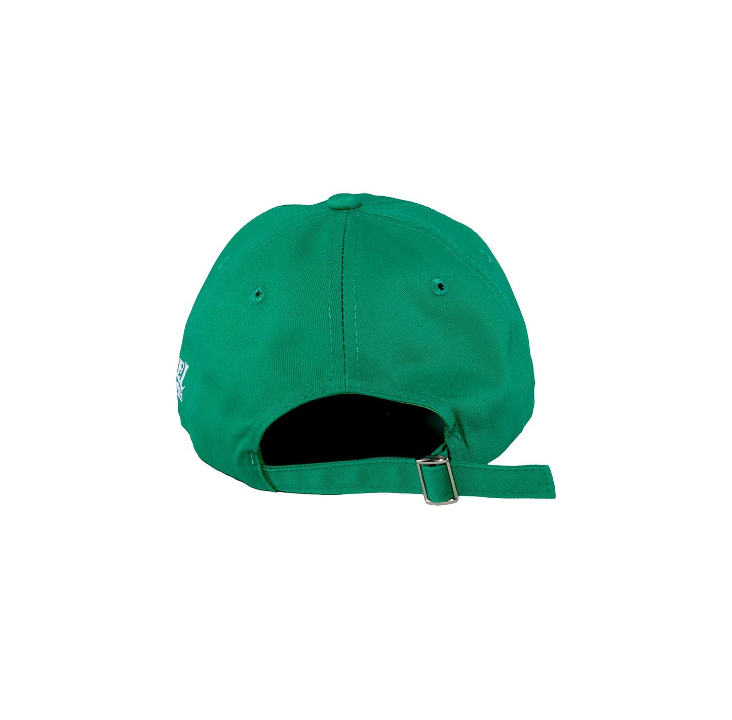 Green cap with a strap on a white background