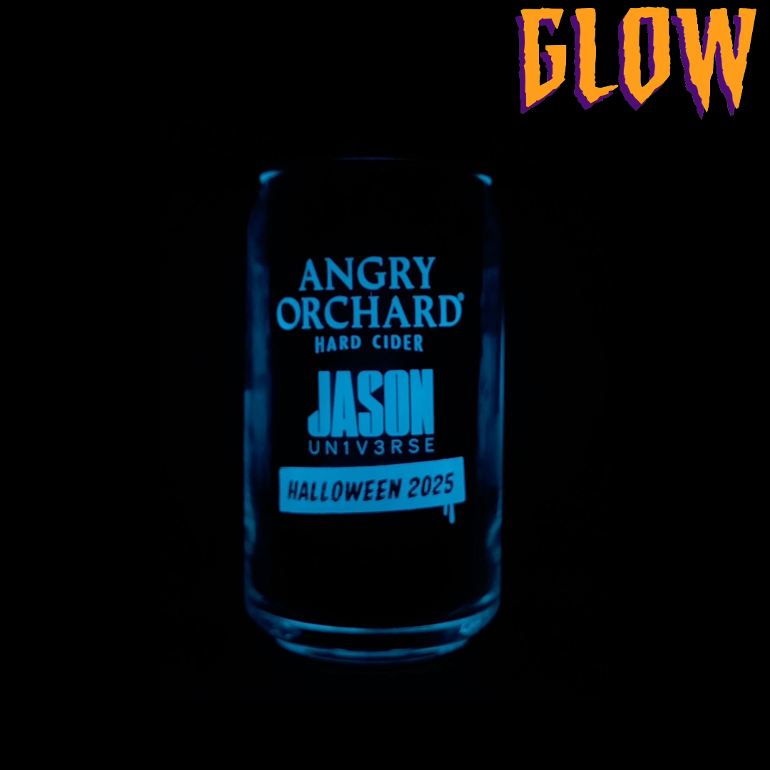 Angry Orchard x Jason Universe Glow-in-the-Dark Can Glass
