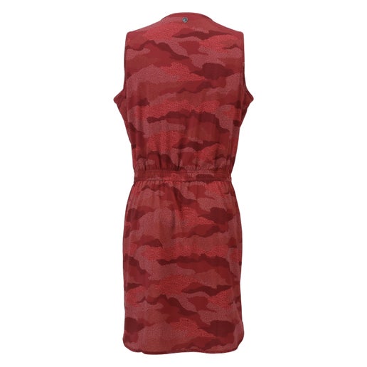 KUHL W Maroon Print Dress Red camouflage print dress with a small white Samuel Adams logo on the left chest
