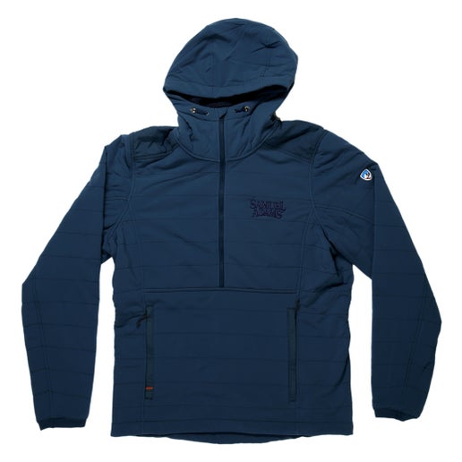 KUHL Blue Aero Fleece Pullover with a navy Samuel Adams logo on the left chest