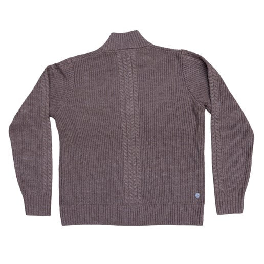 Back of the sweater is solid brown.