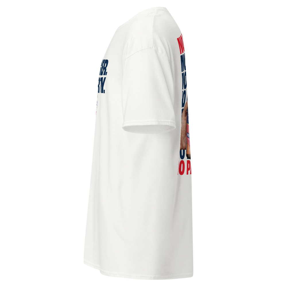 Side view of white tee
