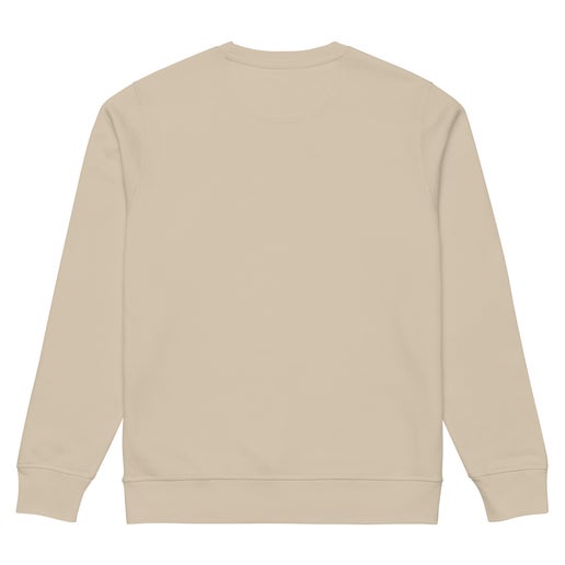 Back of crewneck is solid color.