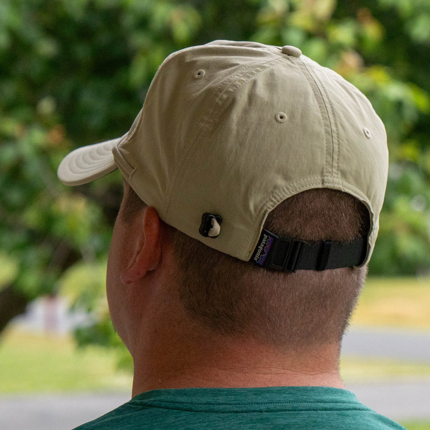 Back view of Patagonia Spoonbill Merganzer hat showing airflow mesh and adjustable back 