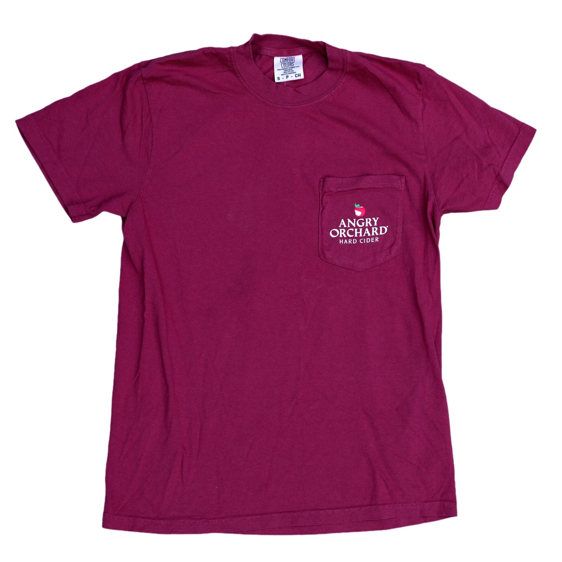 Burgundy Logo Pocket Tee Short Sleeve. On the pocket is
