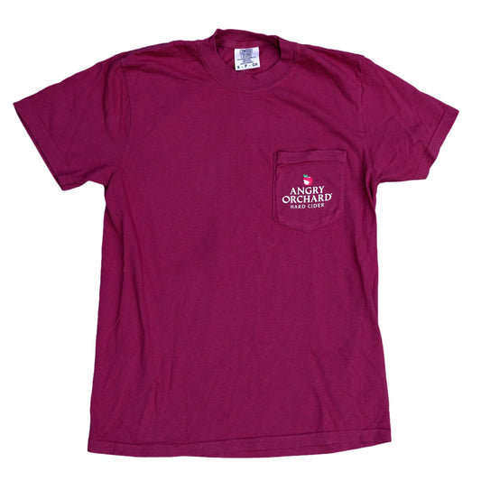 Burgundy Logo Pocket Tee Short Sleeve. On the pocket is