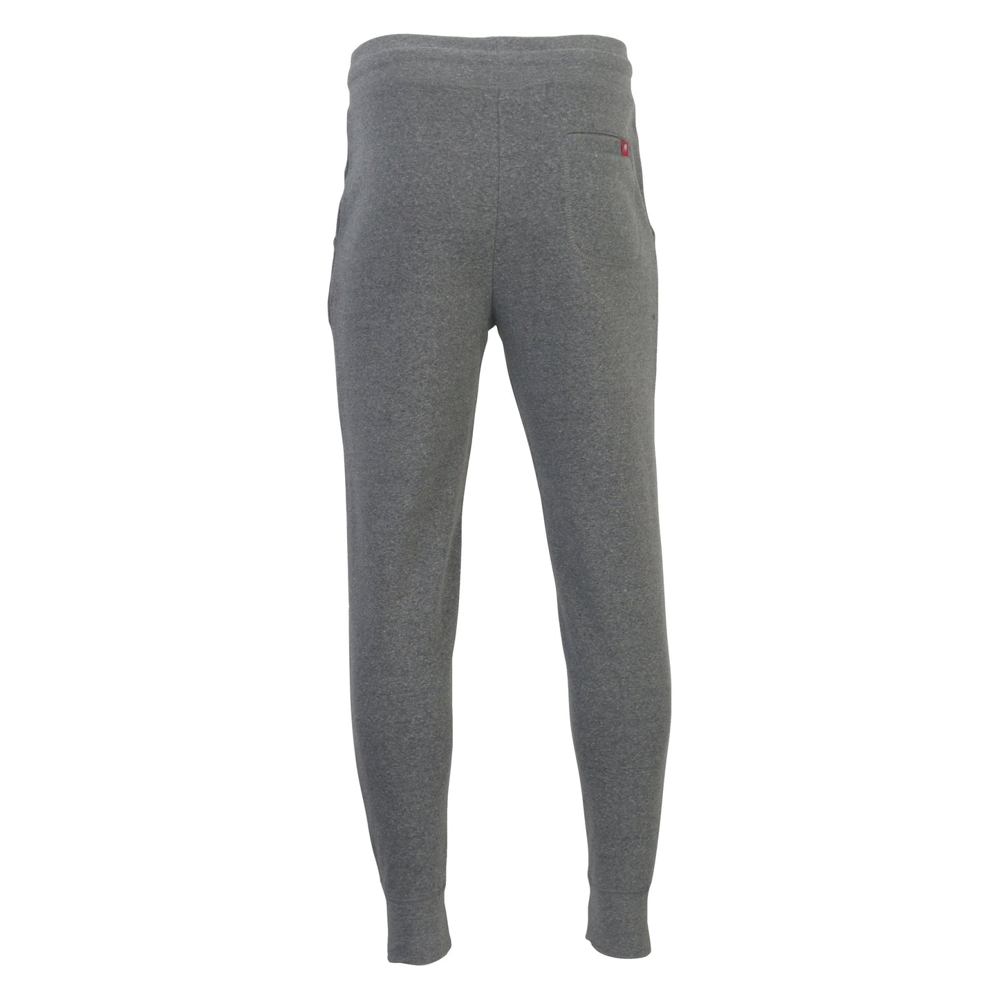 Back view of heather grey joggers.