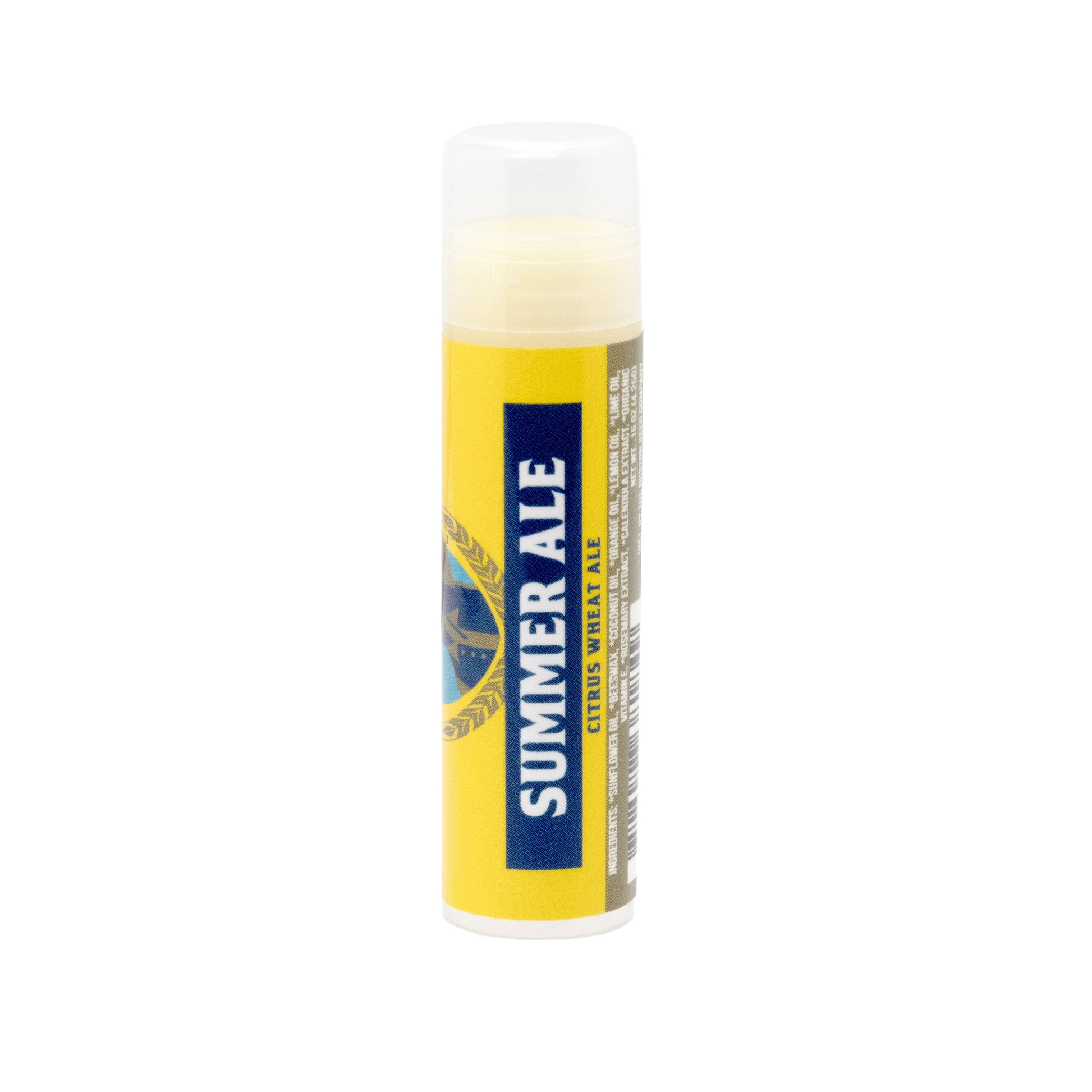 Lip balm with 'Summer Ale' branding on a white background