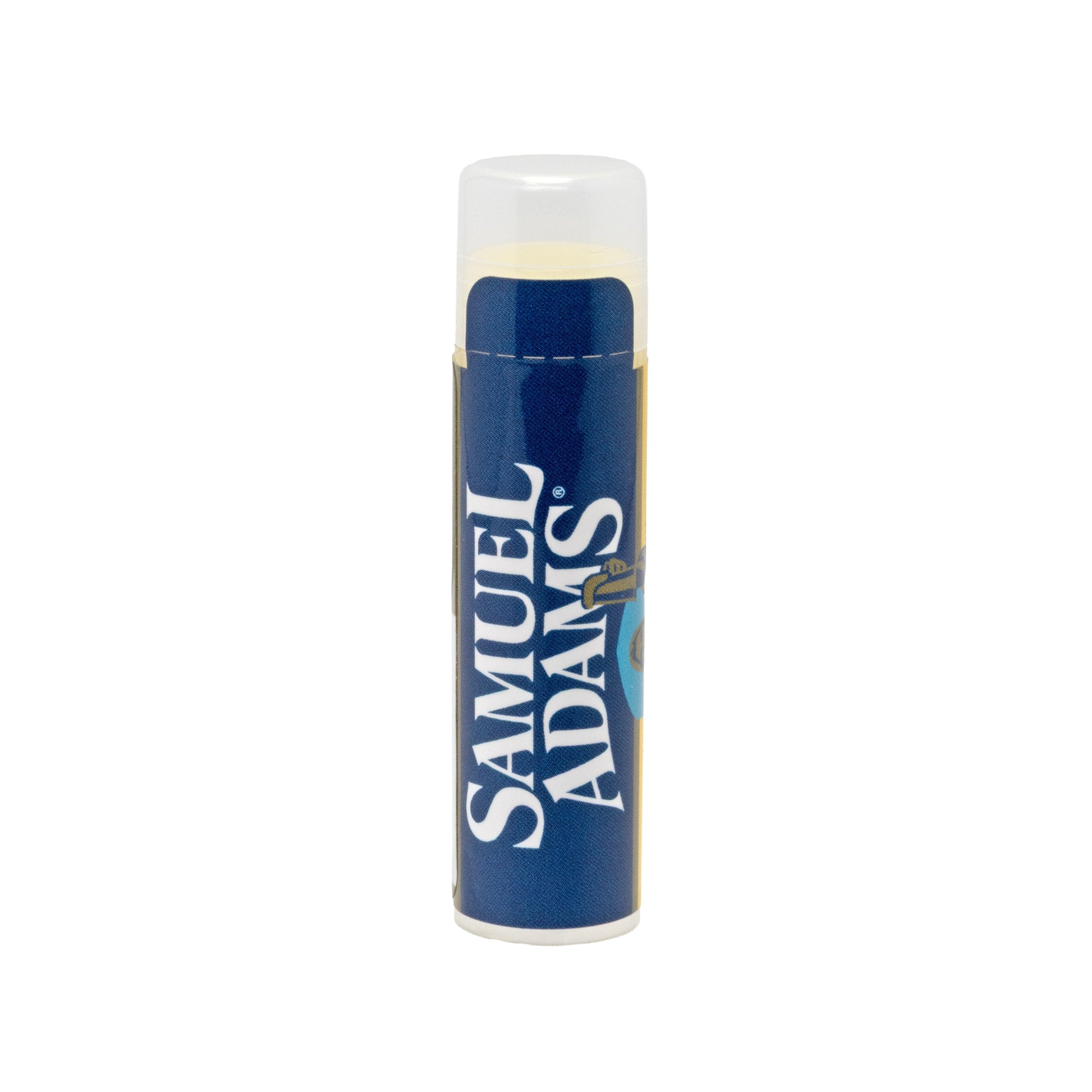 Samuel Adams lip balm on a white background
