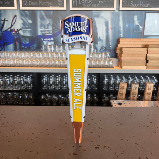 Samuel Adams Seasonal Tap Handle with interchangeable labels. Pictured here with the Summer Ale label.
