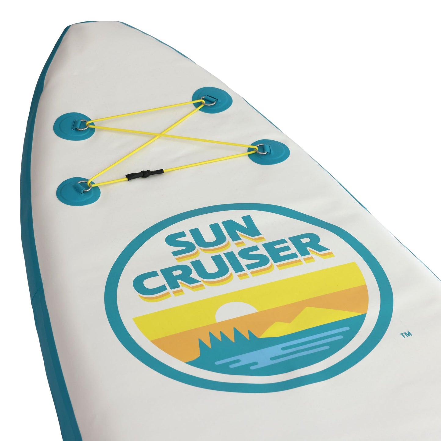Top of Sun Cruiser paddleboard with classic sun cruiser logo 