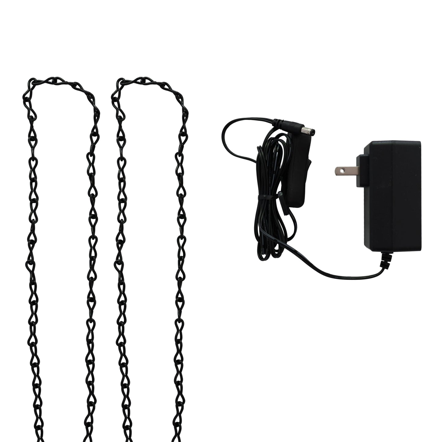 Black metal chains and charging cord for Twisted Tea LED light