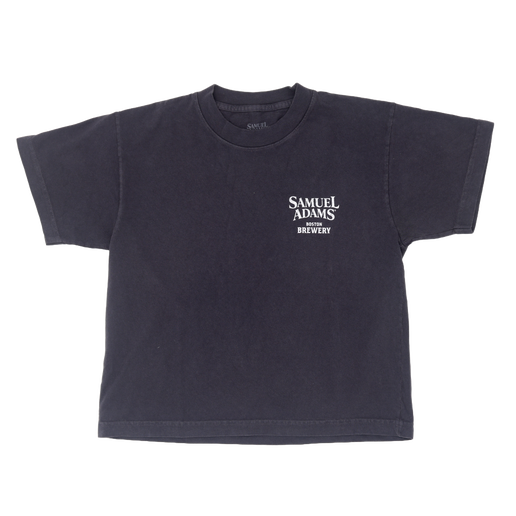 Women's navy Blue tee shirt with the Samuel Adams logo on the front.