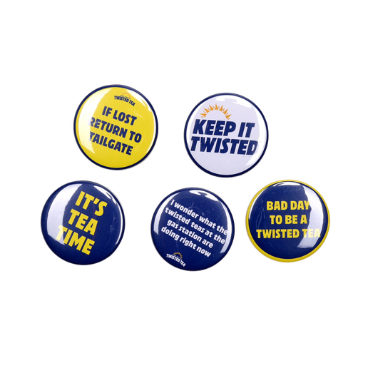 Pack of FIve buttons each with a slogan